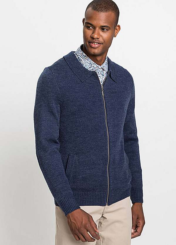 zipped knitted cardigan