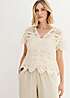 bonprix Crochet Knit Short Sleeve Cardigan