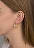 bonprix For You Collection 18ct Yellow Gold Plated Sterling Silver CZ Bezel Creole Hoop Earrings