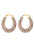 bonprix For You Collection 9ct Solid Gold Medium Champagne Crystal Creole Hoop Earrings
