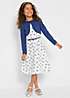 bonprix Heart Print Dress Bolero & Belt