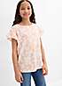 bonprix Kids Flower Short Cap Sleeve T-Shirt