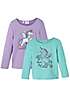 bonprix Kids Pack of 2 Long Sleeve Unicorn T-Shirts