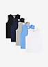 bonprix Kids Pack of 5 Round Neck Tank Tops