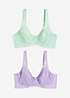 bonprix Pack of 2 Non-Padded Underwired Minimiser Bras