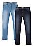 bonprix Pack of 2 Straight Stretch Jeans
