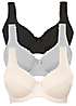 bonprix Pack of 3 Cotton Bras