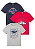 bonprix Pack of 3 Short Sleeve Printed T-Shirts