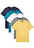 bonprix Pack of 5 Crew Neck T-Shirts