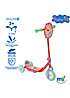 KIDS PEPPA PIG 3 WHEEL ADJUSTABLE GRIP SCOOTER OUTDOOR RIDE ON TOY <BEST GIFT