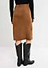 Hayden | Skirts | New Hayden La Front Slit Detail Suede Pencil Skirt In Beige