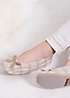 bonprix Totes Ladies Isotoner Popcorn Terry Ballet Natural Check Slippers