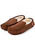 bonprix Totes Men’s Tan Real Suede Moccasin Slippers